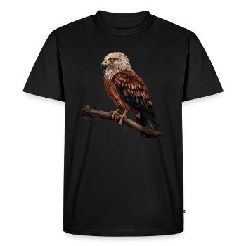 Oiseau de proie rouge de Milan - T-shirt Premium bio Homme - noir - Devant - Nico (187cm)