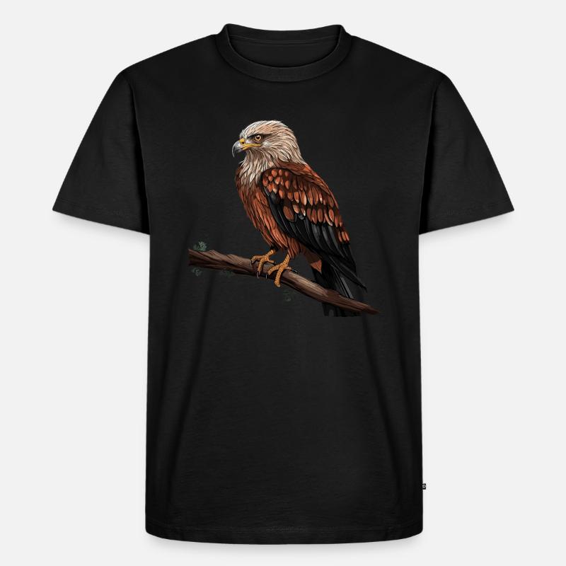Roter Milan Vogel Greifvogel - Männer Premium Bio T-Shirt - Schwarz