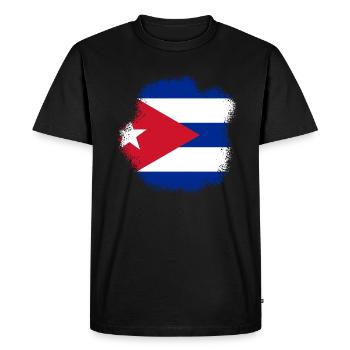 Cuba Drapeau Caraïbes Vacances Cuba Voyage La Havane - T-shirt Premium bio Homme - noir - Devant - Nico (187cm)