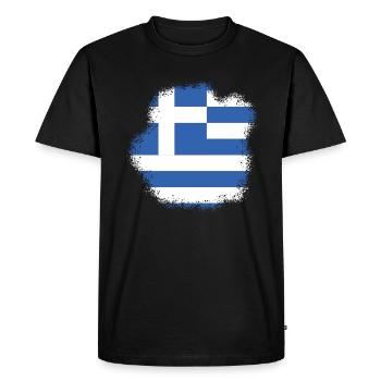 Drapeau grec Hellas Athènes drapeau grec - T-shirt Premium bio Homme - noir - Devant - Nico (187cm)