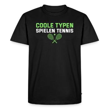 Tennisspieler Coole Typen spielen Tennis - Männer Premium Bio T-Shirt - Schwarz - Vorne - Nico (187cm)