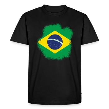 Flag of Brazil Flag of South America - Men's Premium Organic T-Shirt - black - Front - Nico (187cm)