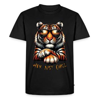 Tiger - Hé, détends-toi - T-shirt Premium bio Homme - noir - Devant - Nico (187cm)