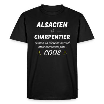 alsacien et charpentier alsacien plus cool - T-shirt Premium bio Homme - noir - Devant - Nico (187cm)