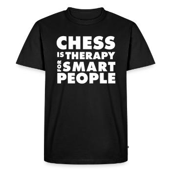 CHESS IS THERAPY - T-shirt Echecs - Idée Cadeau - T-shirt Premium bio Homme - noir - Devant - Nico (187cm)