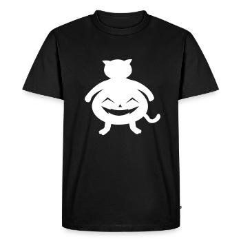Chat à la citrouille Halloween - T-shirt Premium bio Homme - noir - Devant - Nico (187cm)