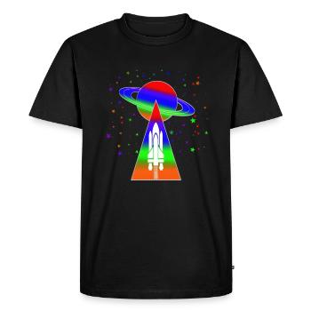 Saturne - T-shirt Premium bio Homme - noir - Devant - Nico (187cm)