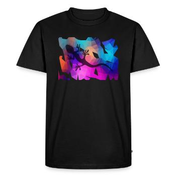 Gecko On Glass - Men's Premium Organic T-Shirt - black - Front - Nico (187cm)