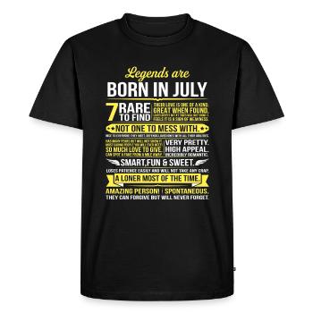 Legends Are Born In July - Men's Premium Organic T-Shirt - black - Front - Nico (187cm)