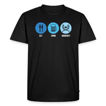 Joueur de floorball Floorball Jeu de floorball - T-shirt Premium bio Homme - noir - Devant - Nico (187cm)