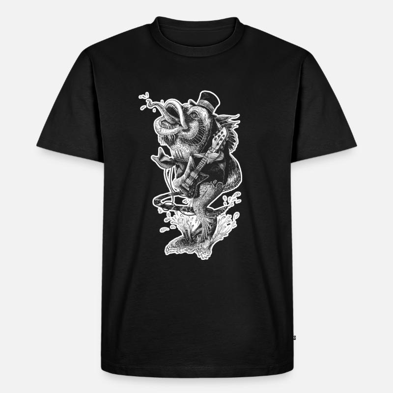Fish 'n Roll weiss - Männer Premium Bio T-Shirt - Schwarz