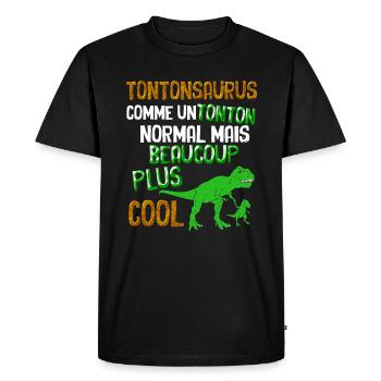 Tonton Et Neveux Humour Dinosaure - T-shirt Premium bio Homme - noir - Devant - Nico (187cm)