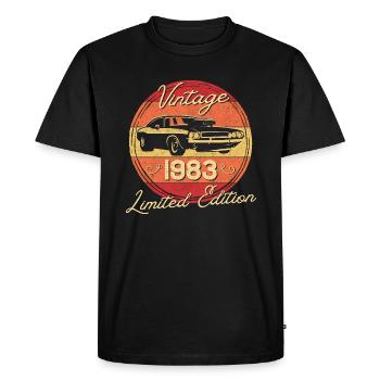 1983 Vintage, Limited Edition - Men's Premium Organic T-Shirt - black - Front - Nico (187cm)