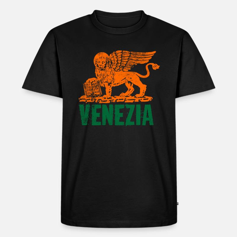 Venedig Löwe St. Markus - Männer Premium Bio T-Shirt - Schwarz