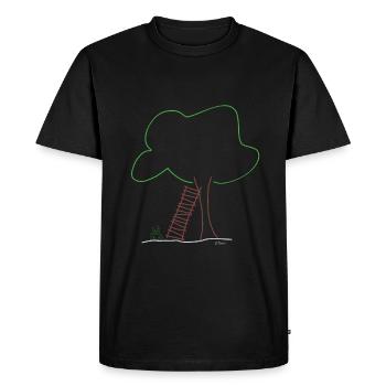 Frog ladder tree, nature ecological weather - Men's Premium Organic T-Shirt - black - Front - Nico (187cm)