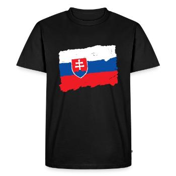 Drapeau de la Slovaquie - T-shirt Premium bio Homme - noir - Devant - Nico (187cm)