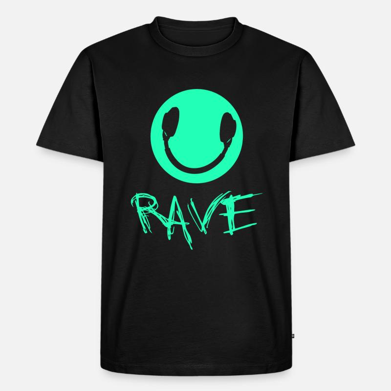 Rave Raver Techno - Männer Premium Bio T-Shirt - Schwarz