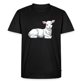 Lamb sheep domestic sheep - Men's Premium Organic T-Shirt - black - Front - Nico (187cm)