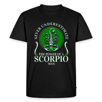 Anniversaire Signe du zodiaque Scorpion Signe zodiaque - T-shirt Premium bio Homme - noir - Devant - Nico (187cm)
