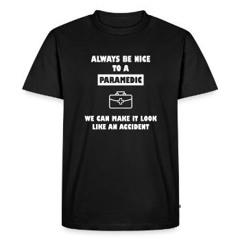 Ambulance paramédicale d'urgence paramédicale - T-shirt Premium bio Homme - noir - Devant - Nico (187cm)
