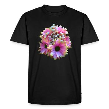 Fleur, Bouquet, fleur rose, fleurs de fleur, fleurs marénies florales - T-shirt Premium bio Homme - noir - Devant - Nico (187cm)