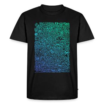 Doodle Paragliders color gradient - Men's Premium Organic T-Shirt - black - Front - Nico (187cm)