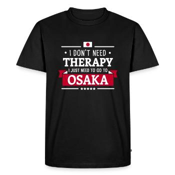 OSAKA THERAPY 大阪 市 CADEAU DE VOYAGE HONSHU JAPON - T-shirt Premium bio Homme - noir - Devant - Nico (187cm)