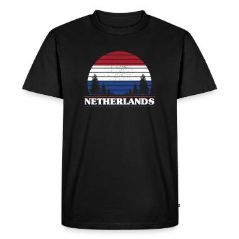Pays-Bas - T-shirt Premium bio Homme - noir - Devant - Nico (187cm)