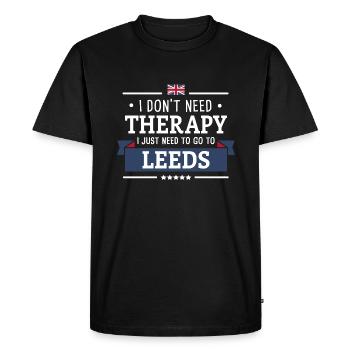 LEEDS THÉRAPIE WEST YORKSHIRE ANGLETERRE ROYAUME-UNI CADEAU - T-shirt Premium bio Homme - noir - Devant - Nico (187cm)
