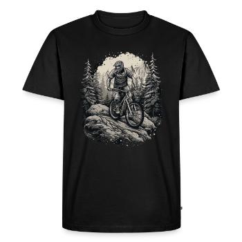 Downhill Mountain Bike Biker MTB Cyclist Boys - Men's Premium Organic T-Shirt - black - Front - Nico (187cm)