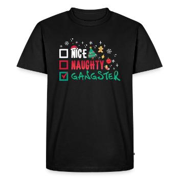 Noël Humour Drôle Gentil Vilain Gangster - T-shirt Premium bio Homme - noir - Devant - Nico (187cm)
