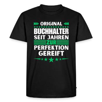 Comptable mûri à la perfection - T-shirt Premium bio Homme - noir - Devant - Nico (187cm)