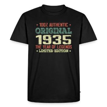 Légende Depuis 1935 Né en 1935 - 89e Anniversaire - T-shirt Premium bio Homme - noir - Devant - Nico (187cm)