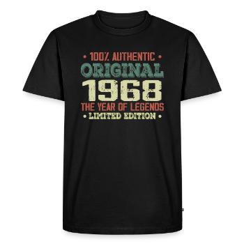 Legend since 1968 Born in 1968 - 56th birthday - Men's Premium Organic T-Shirt - black - Front - Nico (187cm)