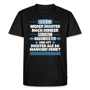 Ni poète ni penseur, mais gardien - T-shirt Premium bio Homme - noir - Devant - Nico (187cm)