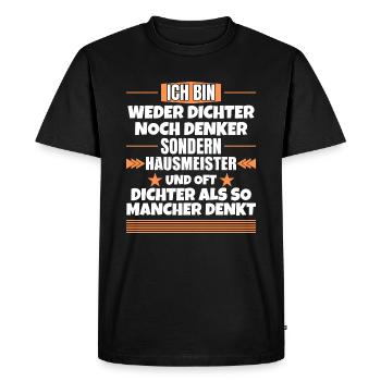 Ni poète ni penseur, mais gardien - T-shirt Premium bio Homme - noir - Devant - Nico (187cm)