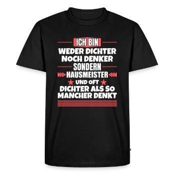 Ni poète ni penseur, mais gardien - T-shirt Premium bio Homme - noir - Devant - Nico (187cm)
