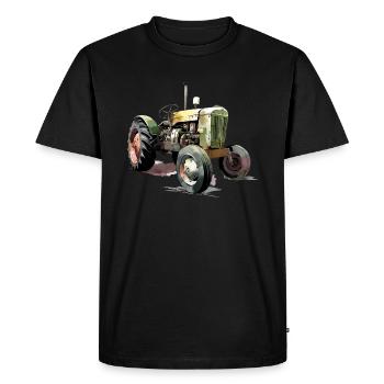 Old-fashioned tractor n°2 - Men's Premium Organic T-Shirt - black - Front - Nico (187cm)