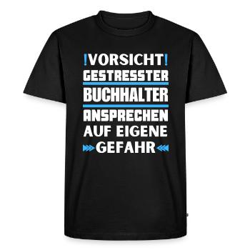 Ne parlez pas à un comptable stressé ! - T-shirt Premium bio Homme - noir - Devant - Nico (187cm)