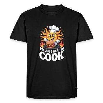 Je suis juste ici pour cuisiner les coups de soleil - T-shirt Premium bio Homme - noir - Devant - Nico (187cm)