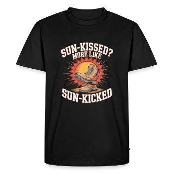 Le soleil embrassé plus comme le soleil a donné un coup de pied au soleil - T-shirt Premium bio Homme - noir - Devant - Nico (187cm)