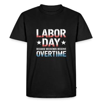 Parce que les week-ends méritent la fête des heures supplémentaires - T-shirt Premium bio Homme - noir - Devant - Nico (187cm)