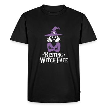 Resting Witch Face Halloween - Men's Premium Organic T-Shirt - black - Front - Nico (187cm)