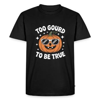 Too Gourd to Be True Halloween - Men's Premium Organic T-Shirt - black - Front - Nico (187cm)
