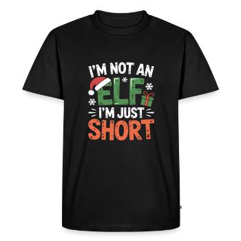 No Im Not An Elf Im Just Short Christmas - Men's Premium Organic T-Shirt - black - Front - Nico (187cm)