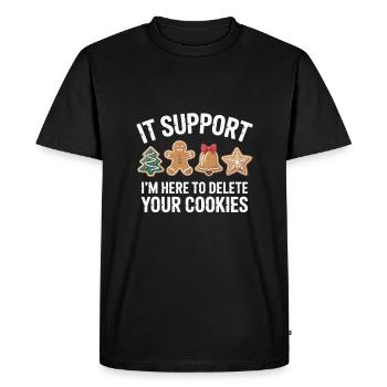 Im An IT Im Here To Delete Your Cookies Christmas - Men's Premium Organic T-Shirt - black - Front - Nico (187cm)