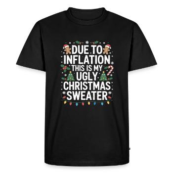 En raison de l’inflation, c’est mon vilain Noël - T-shirt Premium bio Homme - noir - Devant - Nico (187cm)