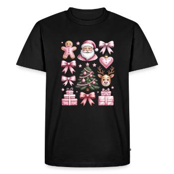 Coquette Gingerbread Reindeer Christmas - Men's Premium Organic T-Shirt - black - Front - Nico (187cm)