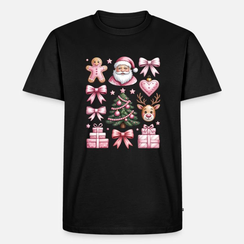 Coquette Gingerbread Reindeer Christmas - Männer Premium Bio T-Shirt - Schwarz