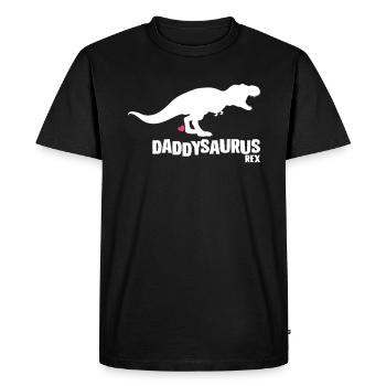 cadeau de fête des pères Daddysaurus - T-shirt Premium bio Homme - noir - Devant - Nico (187cm)